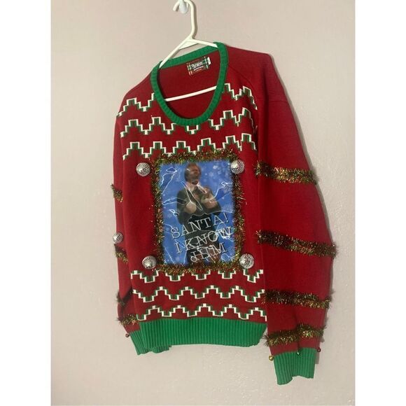 Spencer’s Men’s Light-Up Santa I Know Him Ugly Christmas Sweater Sz 2XL - Picture 5 of 6